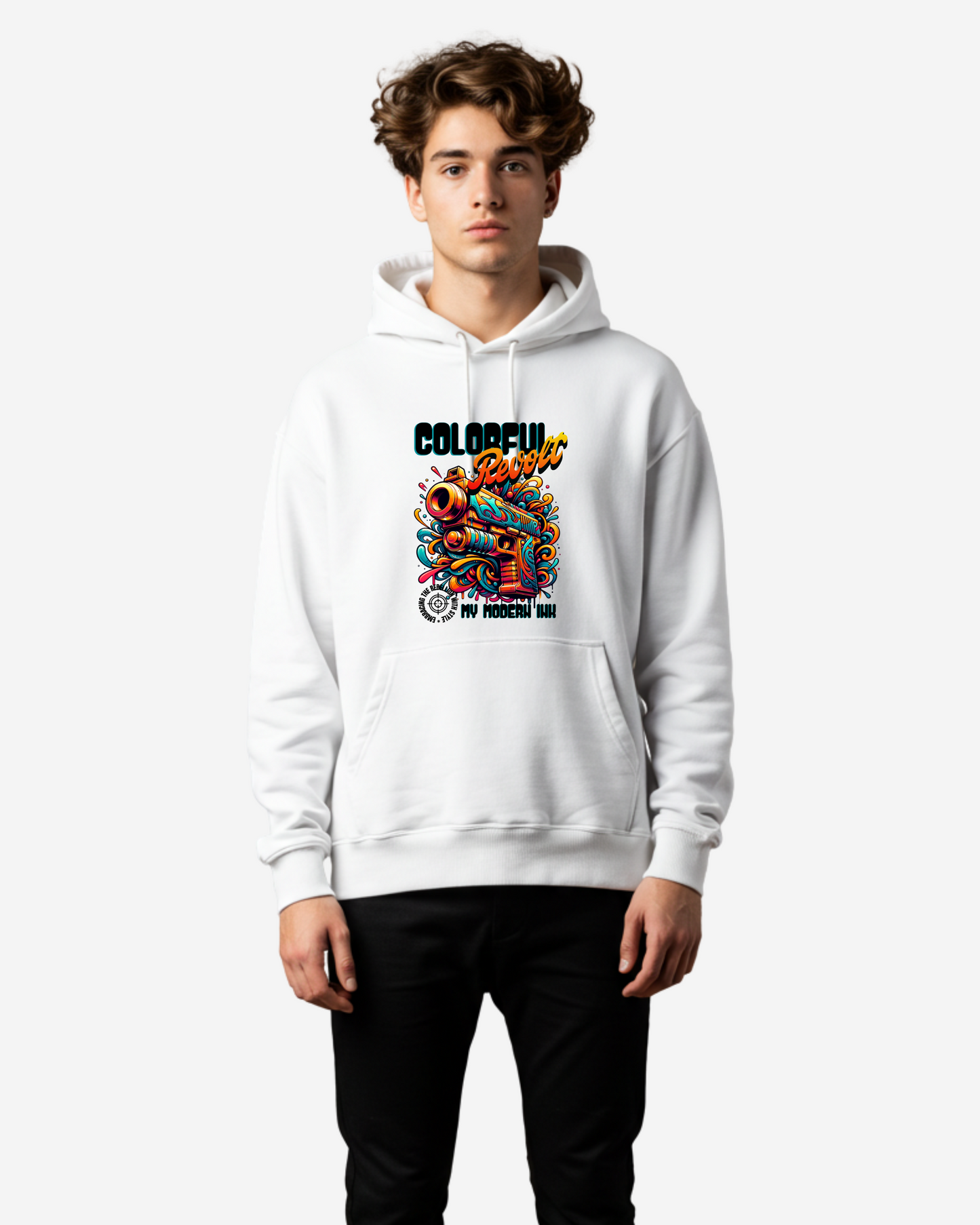 Colorful Revolt : Embracing The Rebellion With Style Men's Oversized Hoodie