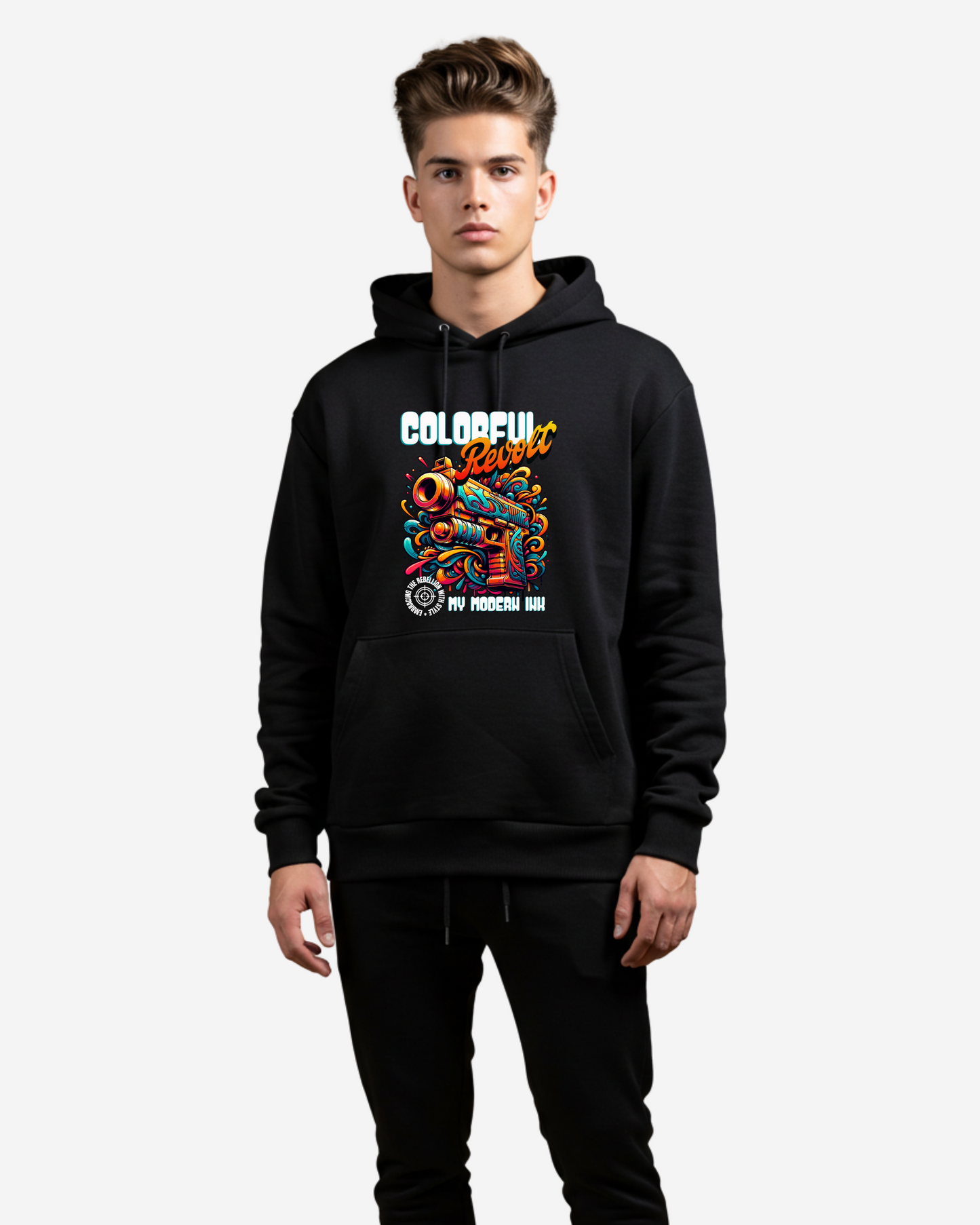 Colorful Revolt : Embracing The Rebellion With Style Men's Oversized Hoodie