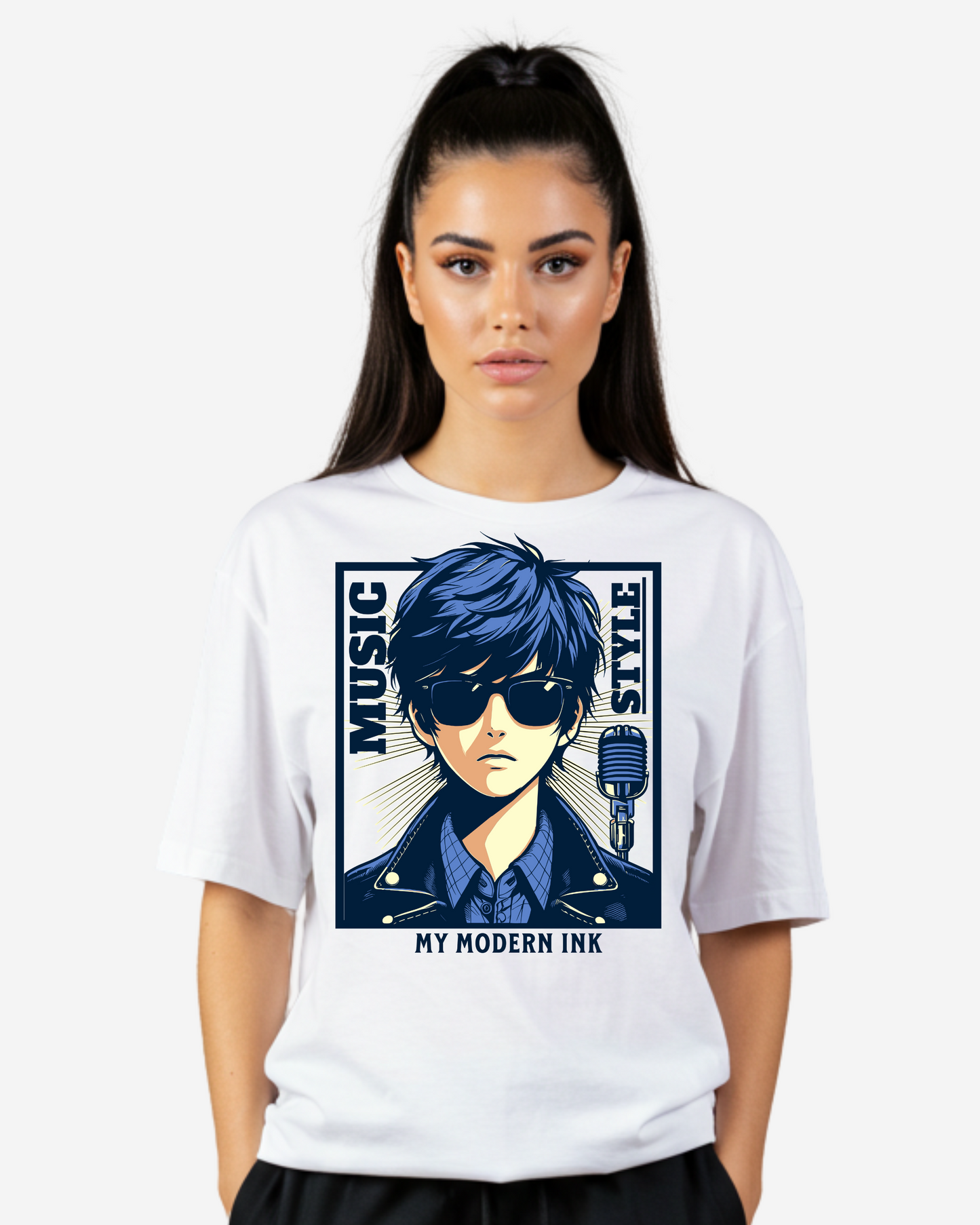 Anime Music Style Women's Oversized T-Shirt