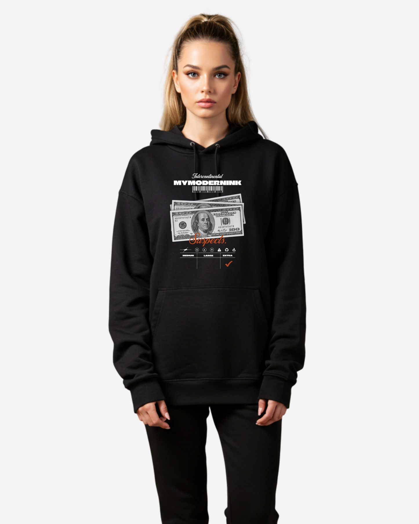 Streetwear Money Graphic Women's Oversized Hoodie