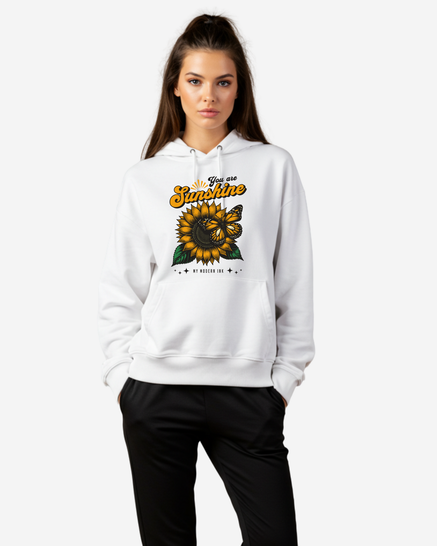 Sunflower and Butterfly Women's Oversized Hoodie