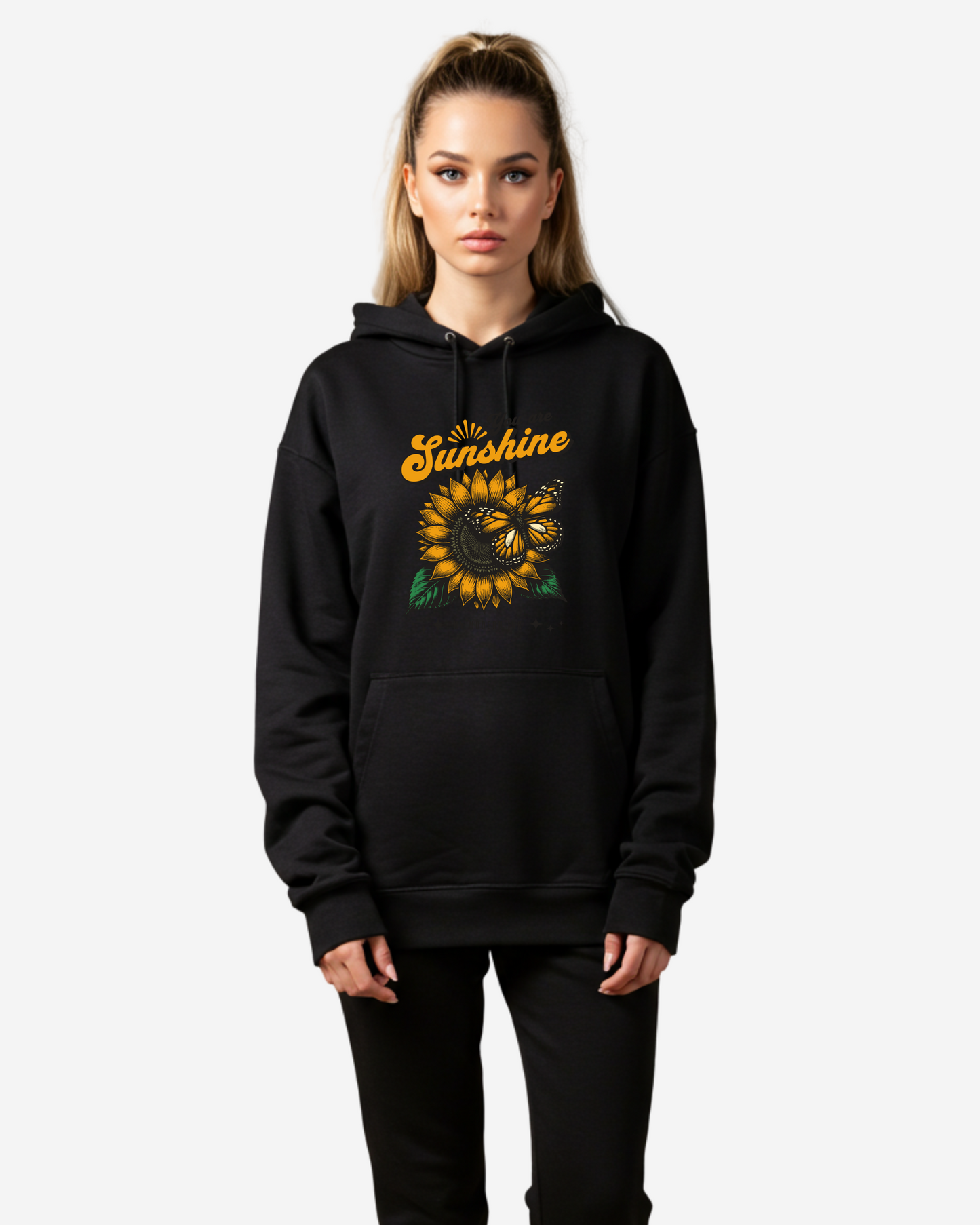Sunflower and Butterfly Women's Oversized Hoodie