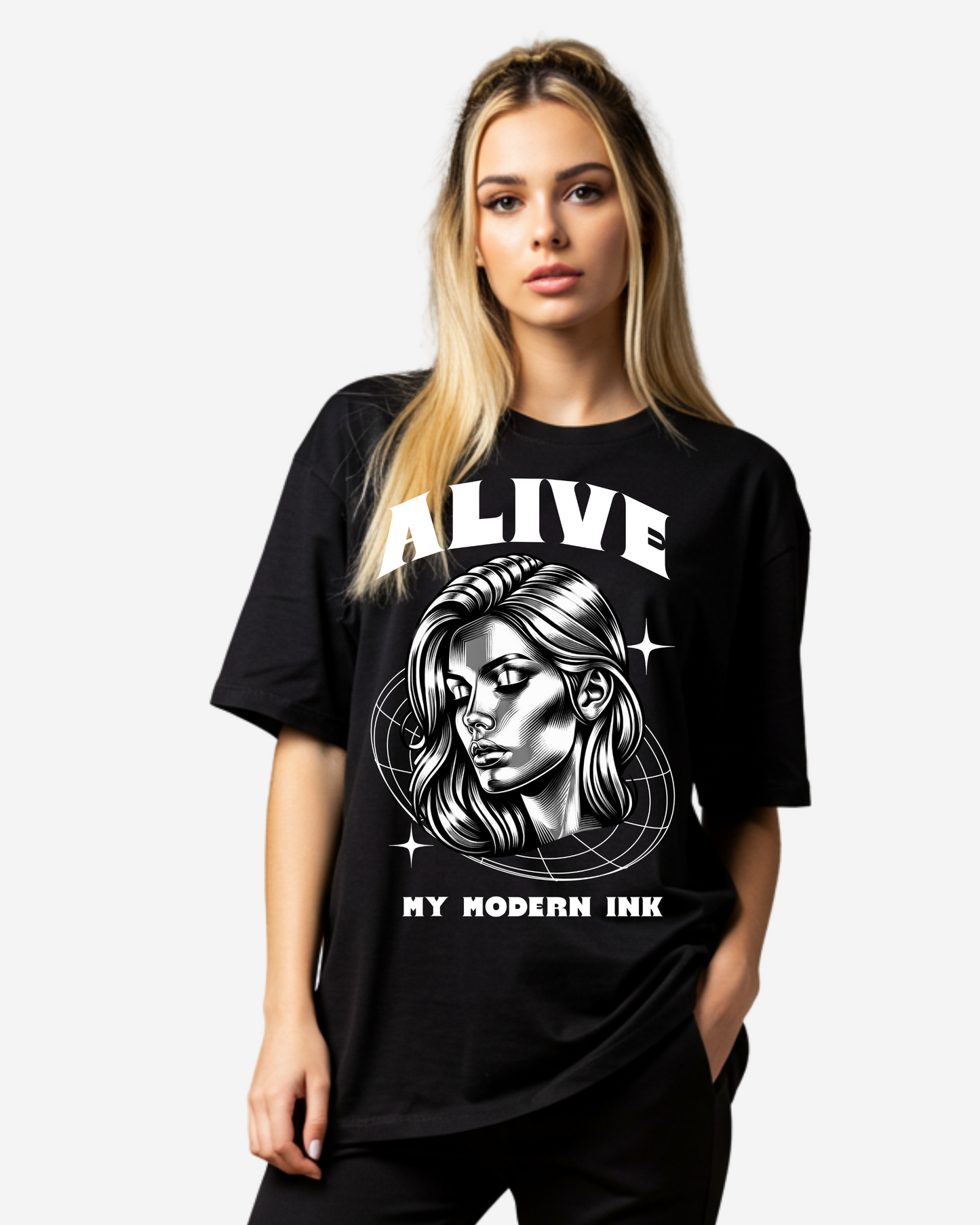 Y2k Chrome Effect Women's Oversized T-Shirt