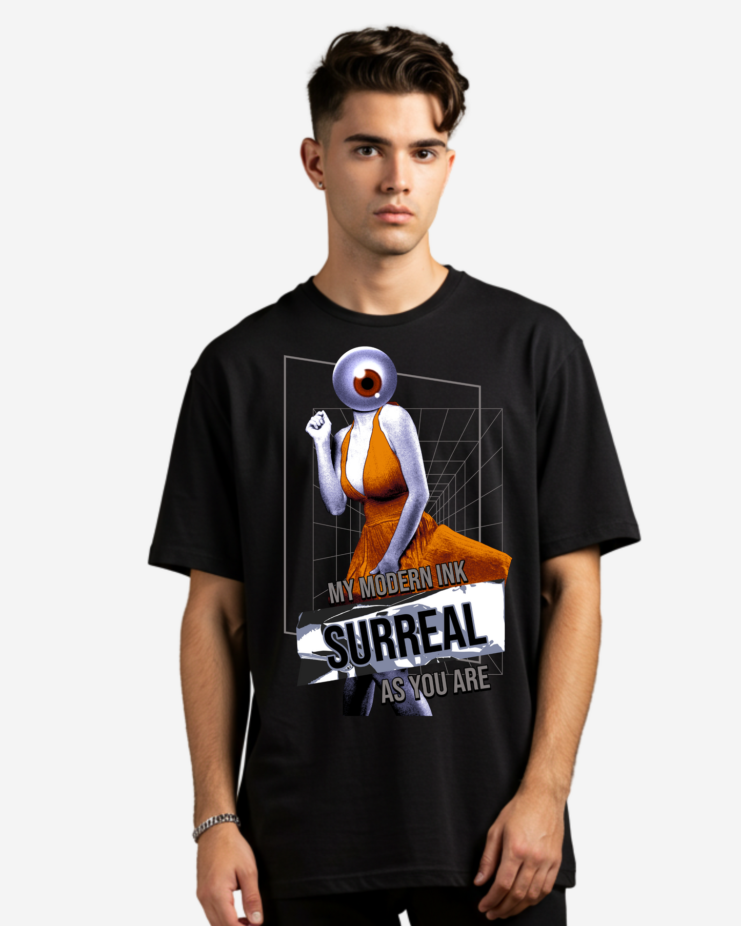 Lady Abstract Graphic Men's Oversized T-Shirt