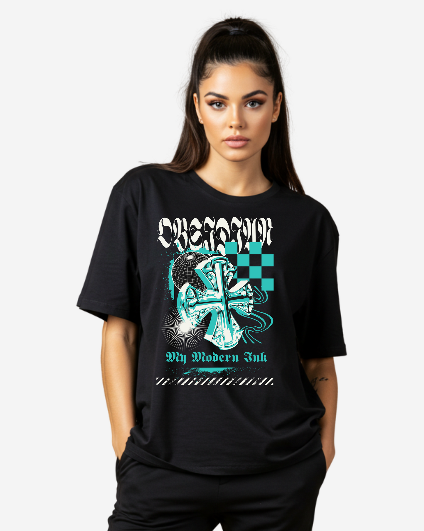 Obsidian Y2K Style Streetwear Women's Oversized T-Shirt