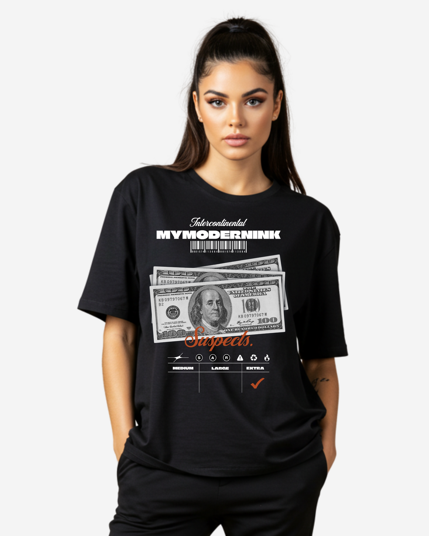 Streetwear Money Graphic Women's Oversized T-Shirt