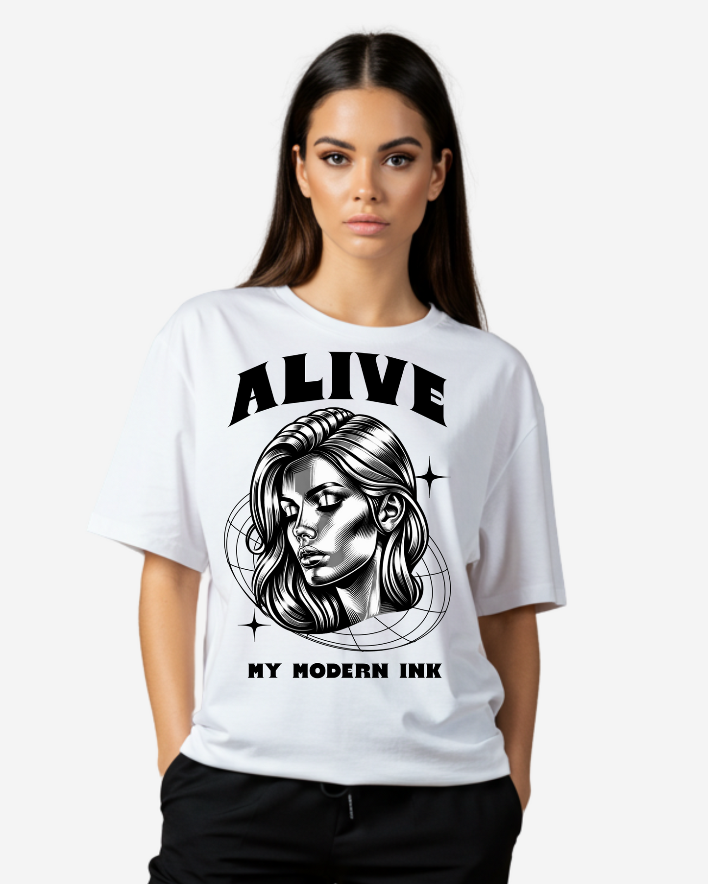 Y2k Chrome Effect Women's Oversized T-Shirt