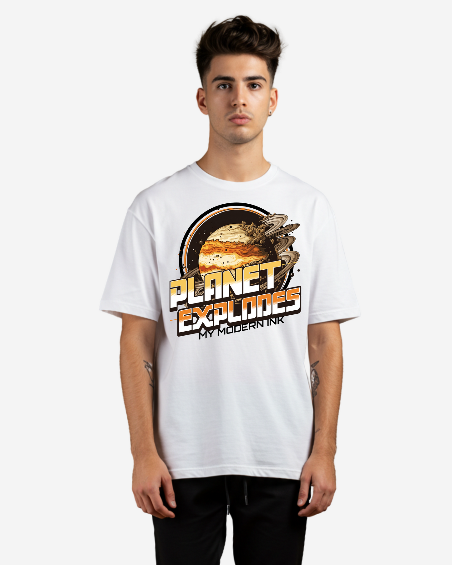 Planet Explodes Men's Oversized T-Shirt