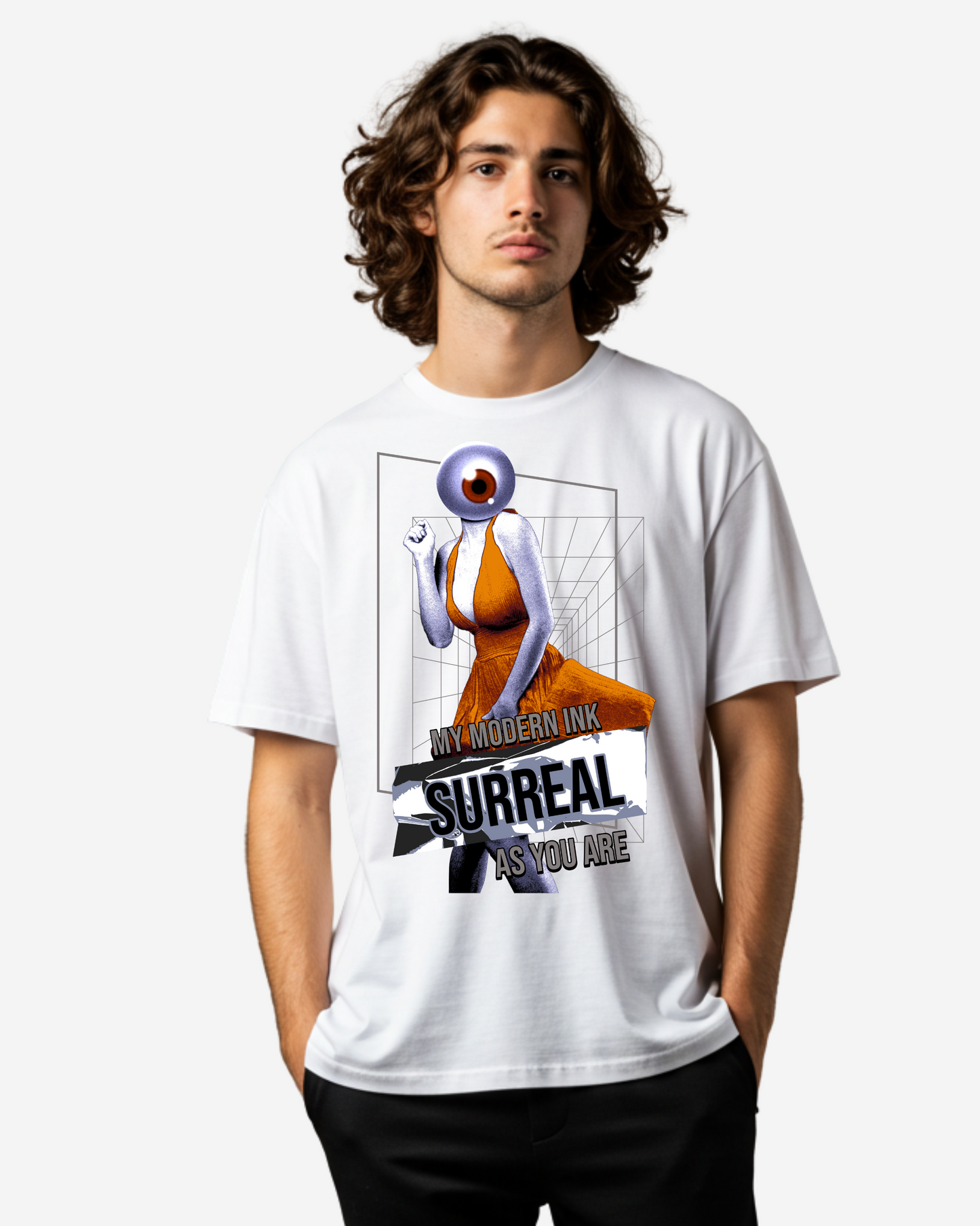 Lady Abstract Graphic Men's Oversized T-Shirt
