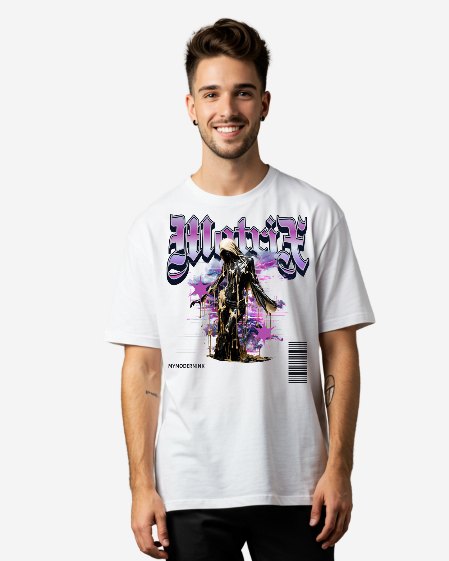 Moon Planet Streetwear Brutalism Men's Oversized T-Shirt