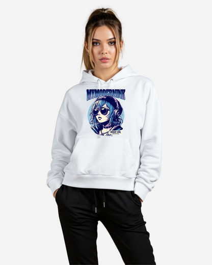 Anime Girl with Headphones Women's Oversized Hoodie