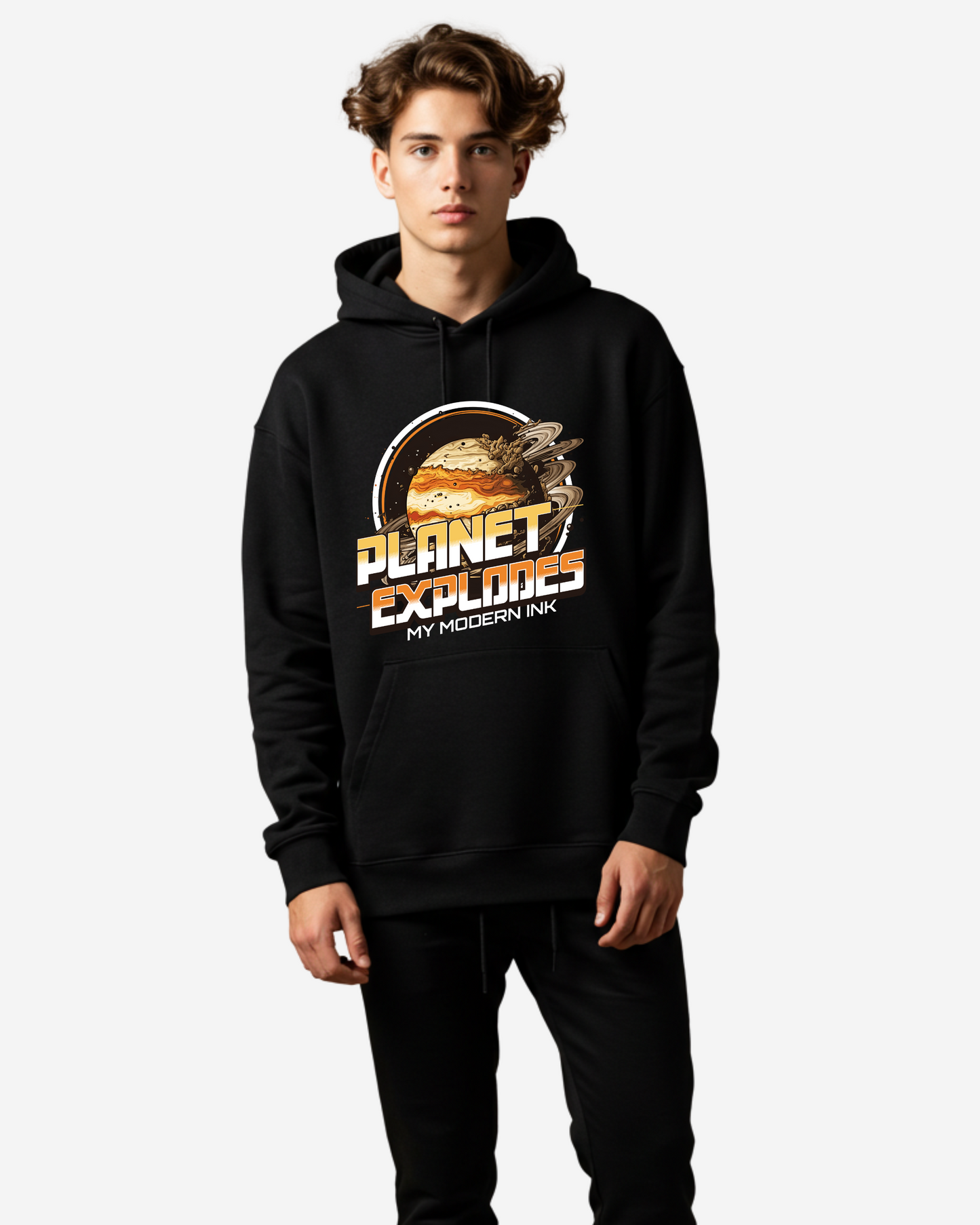 Planet Explodes Men's Oversized Hoodie