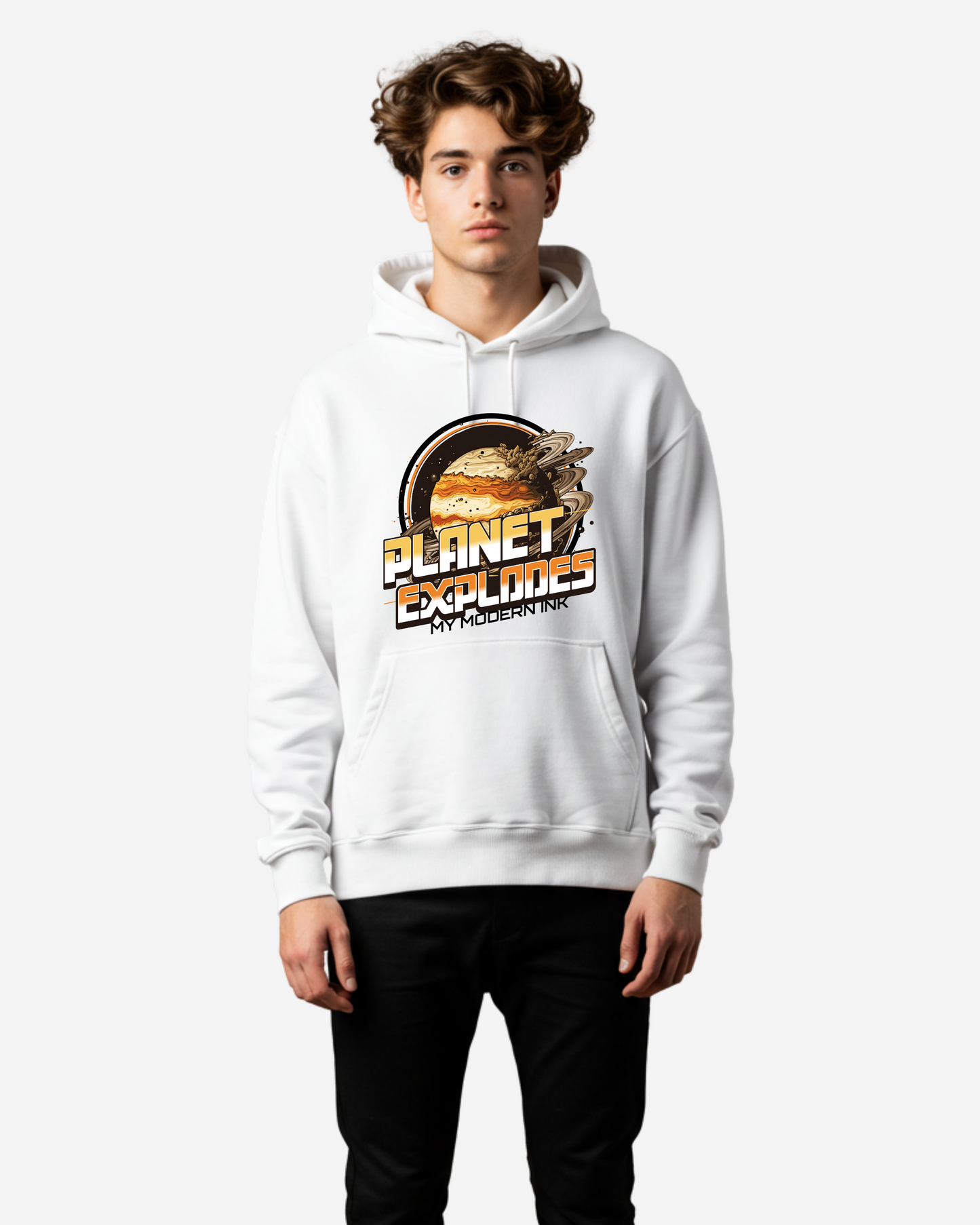 Planet Explodes Men's Oversized Hoodie