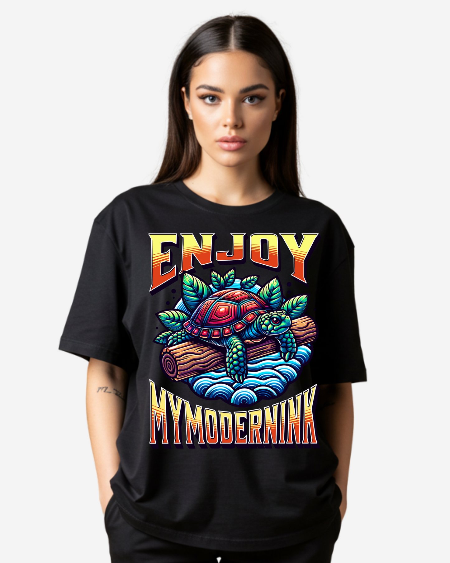 Illustrative Enjoy Your Own Pac Women's Oversized T-Shirt